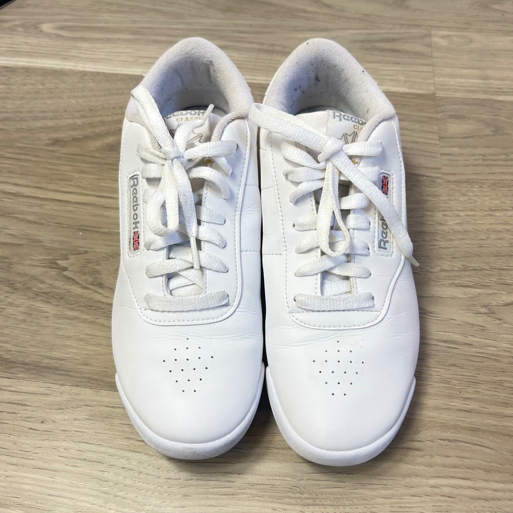 Reebok Classic Princess Sneakers White Leather Shoes Size 10 Clean Girl Retro